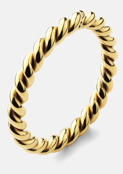 Sormus Golden Twist - 18k kultapäällysteinen