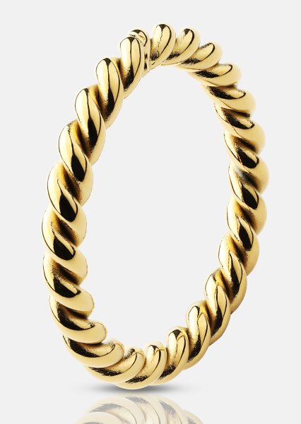 Sormus Golden Twist - 18k kultapäällysteinen