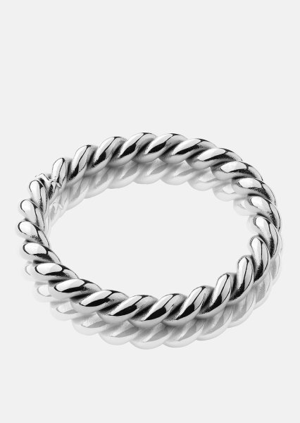 Sormus Silver Twist - Hopeoitu