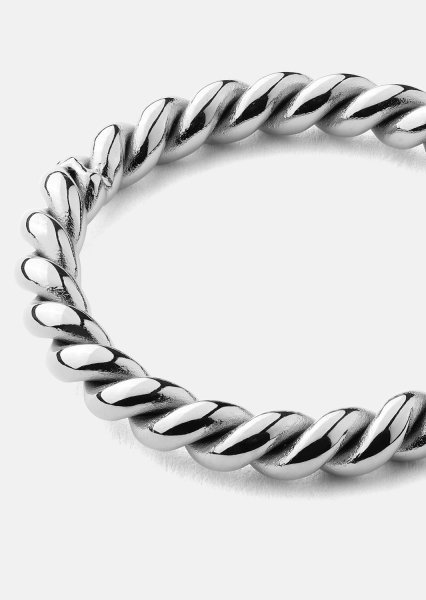 Sormus Silver Twist - Hopeoitu