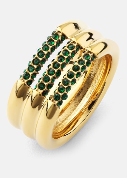 Sormus Green Lumière - 18k kultapäällysteinen