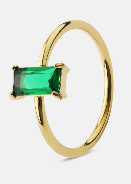 Sormus Emeraldis - 18k Gold Plated