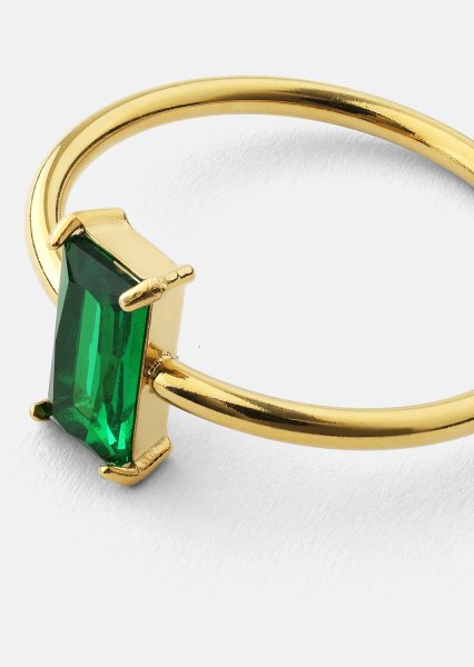 Sormus Emeraldis - 18k Gold Plated