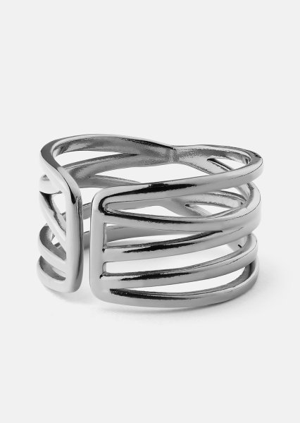Sormus Silver Maze - Hopeoitu