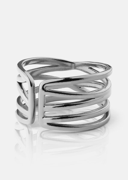 Sormus Silver Maze - Hopeoitu