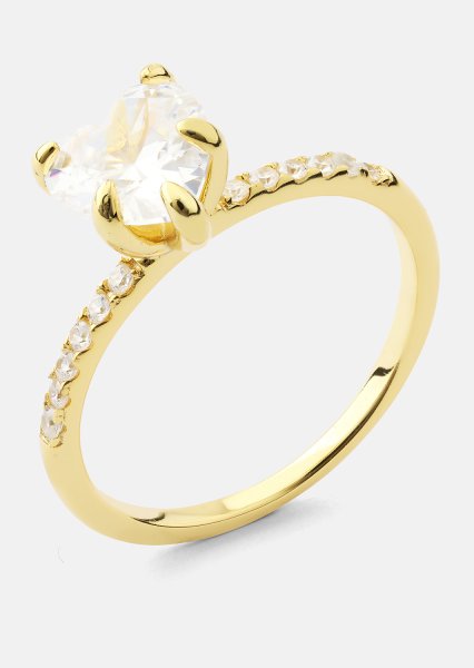 Heartlight Solitaire Sormus - 18k Kullattu