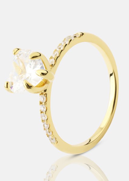 Heartlight Solitaire Sormus - 18k Kullattu