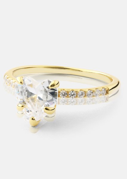Heartlight Solitaire Sormus - 18k Kullattu