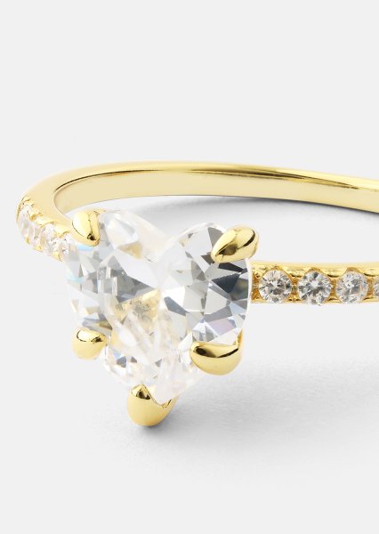 Heartlight Solitaire Sormus - 18k Kullattu