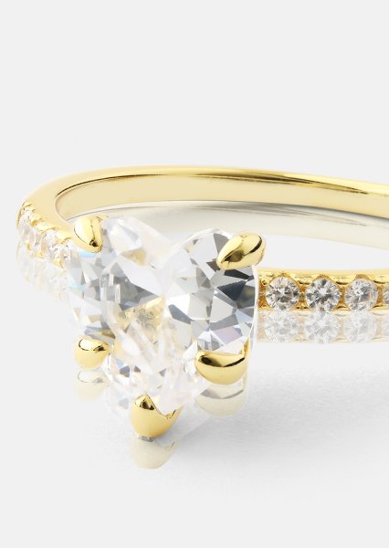 Heartlight Solitaire Sormus - 18k Kullattu