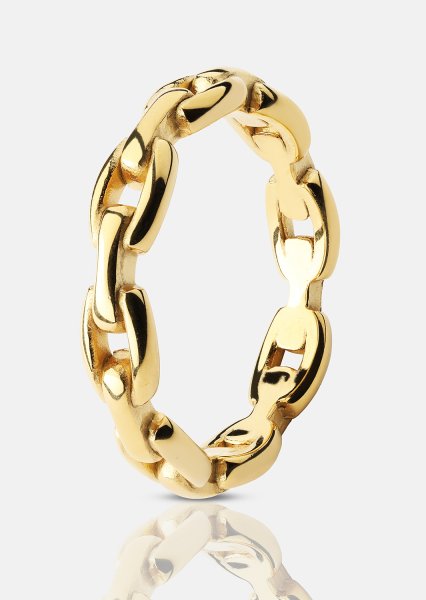 Sormus Bold Chain - 18K Kullattu