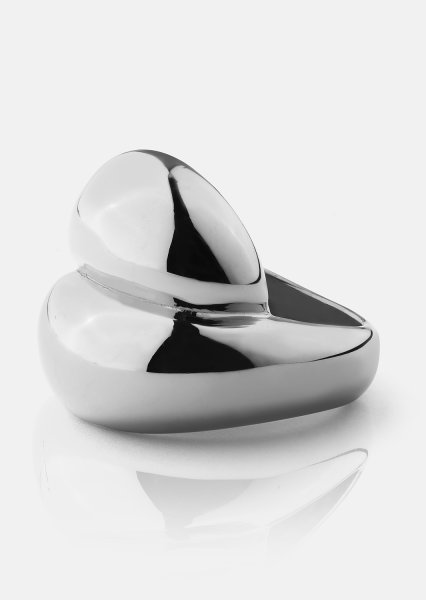 Sormus Bold Flow - 18k Hopeoitu