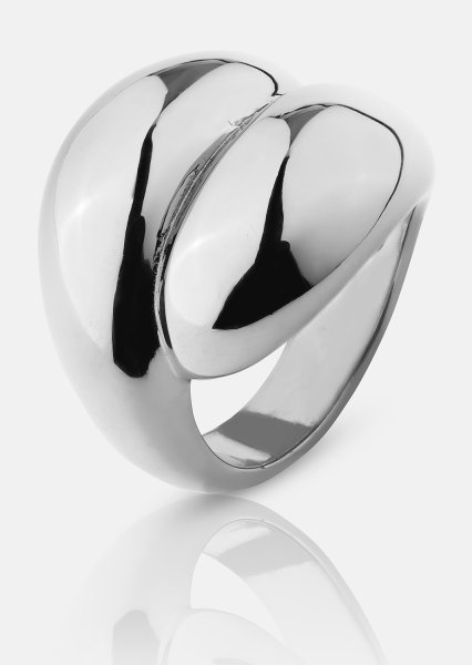 Sormus Bold Flow - 18k Hopeoitu
