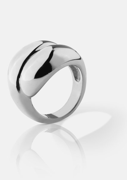 Sormus Bold Flow - 18k Hopeoitu