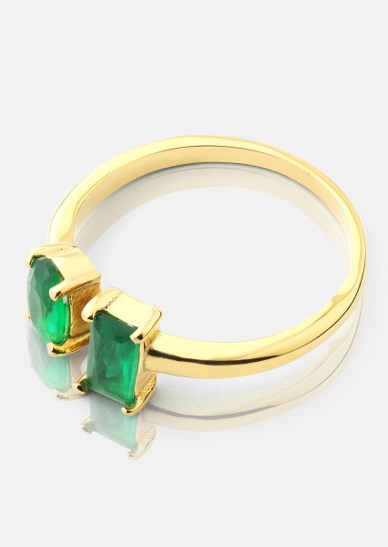 Sormus Emerald Duo - 18k Kullattu