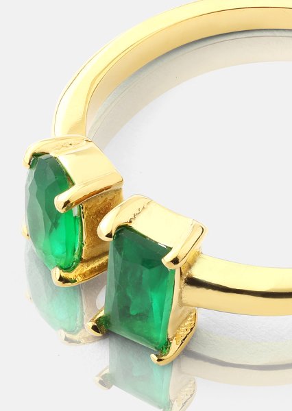 Sormus Emerald Duo - 18k Kullattu