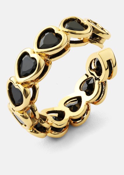 Sormus Eternal Night Heart - 18k Kullattu