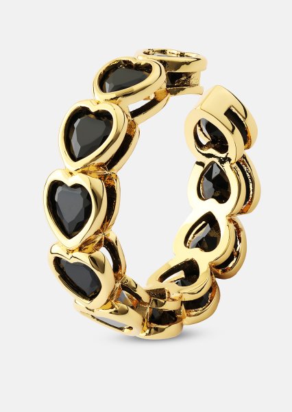 Sormus Eternal Night Heart - 18k Kullattu