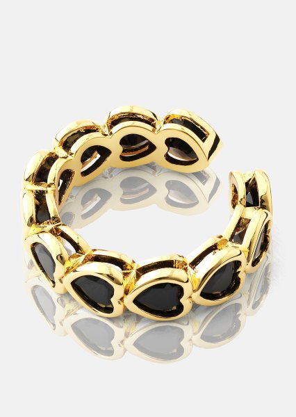 Sormus Eternal Night Heart - 18k Kullattu