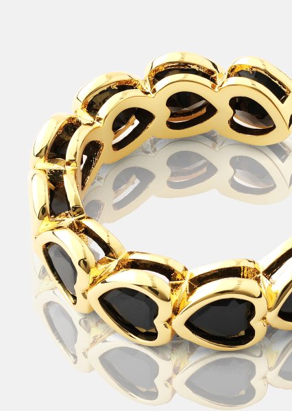 Sormus Eternal Night Heart - 18k Kullattu