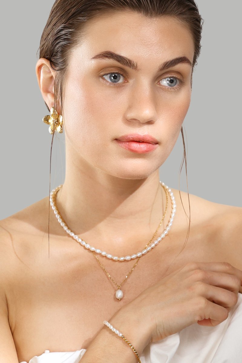 Kaulakoru Duo Pearl & Gold - 18k Kullattu