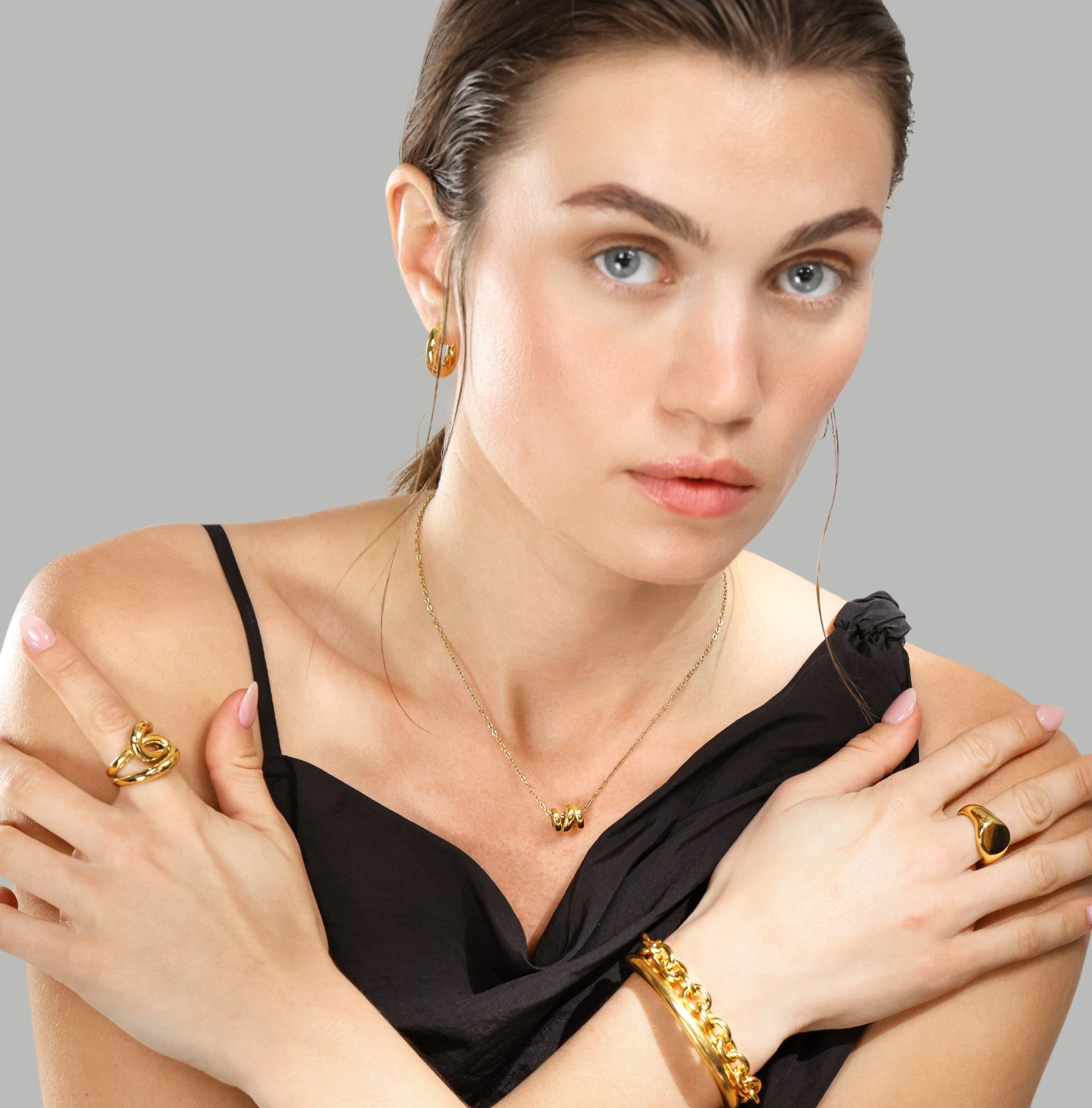 Rannekoru Bold Cuff - 18k Kullattu