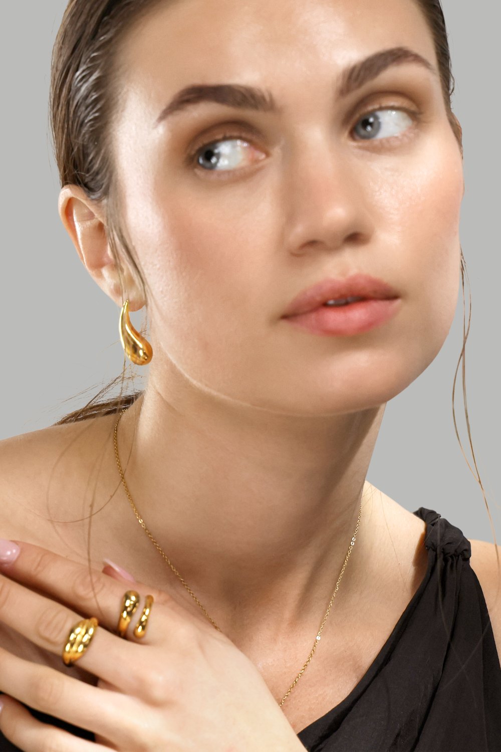 Sormus Wave Bold - 18k Kullattu