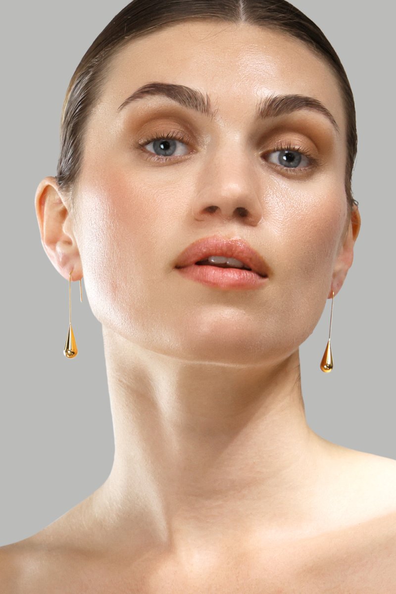 Korvakoru Golden Drop Elegance - 18k Kullattu
