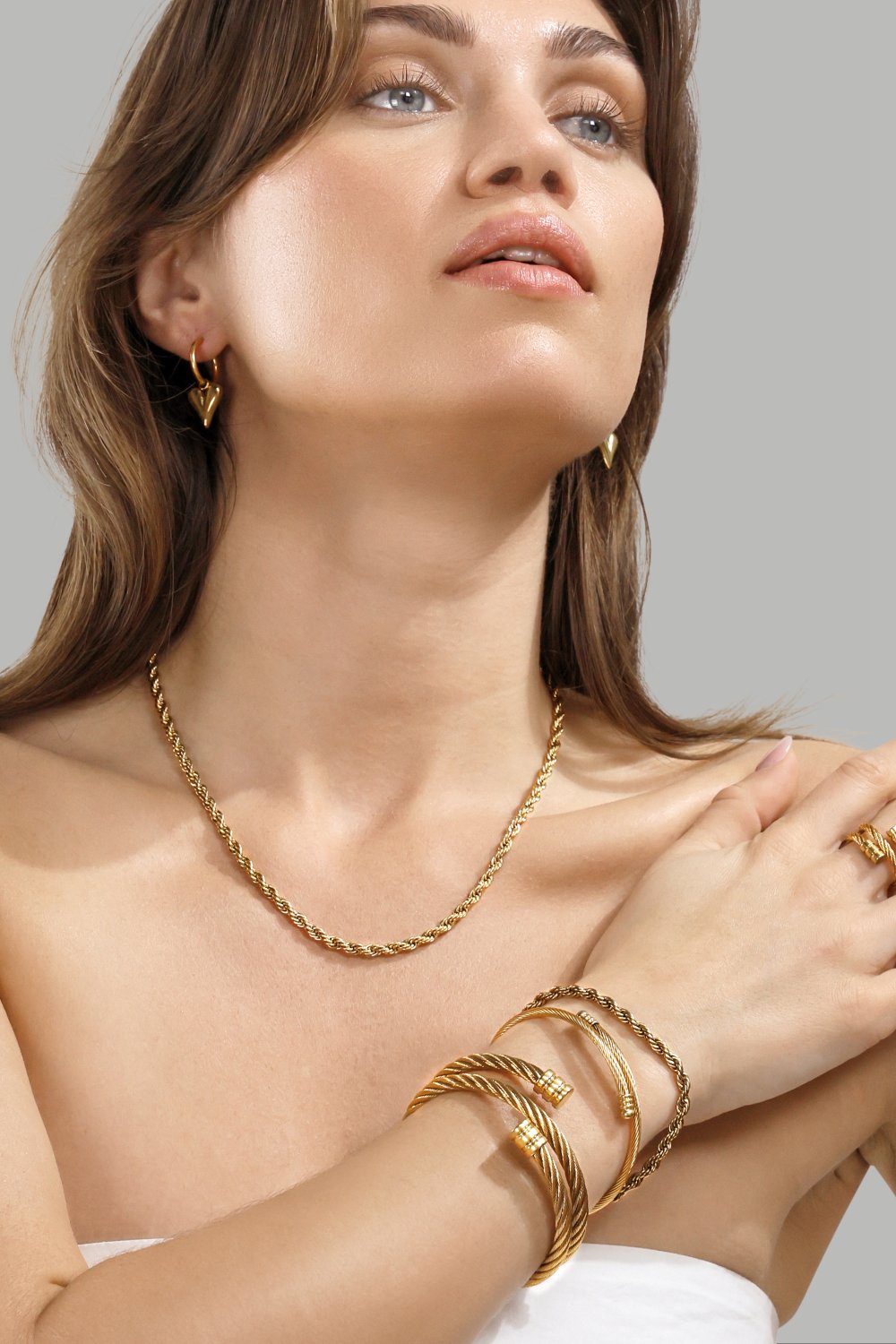 Korvakorut Heart Drop - 18k Kullatut