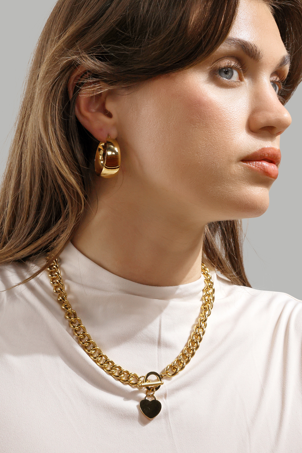 Luxe Circle Charm Necklace - 18k Kullattu