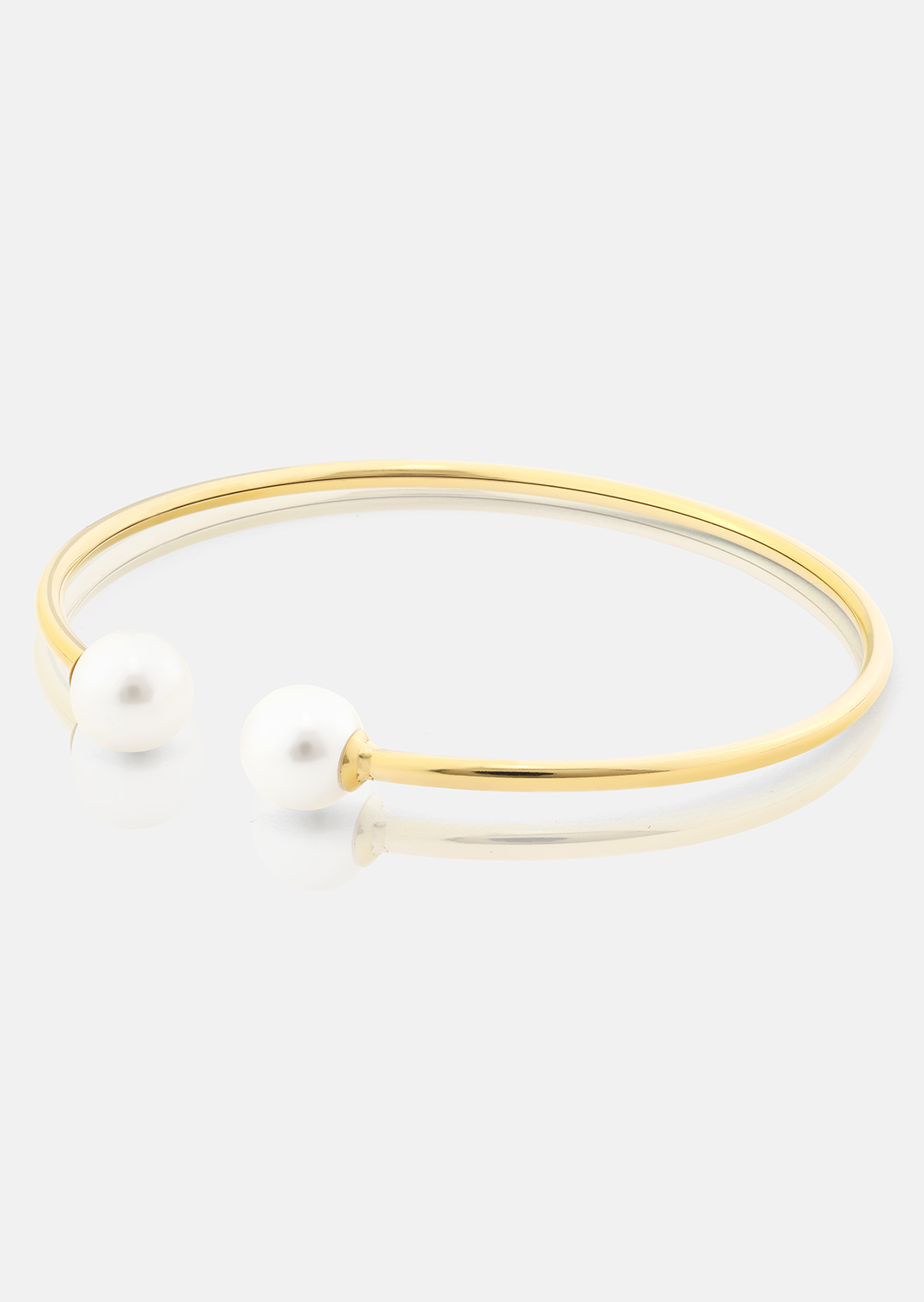 Pearl End Cuff Bracelet - 18k Kullattu