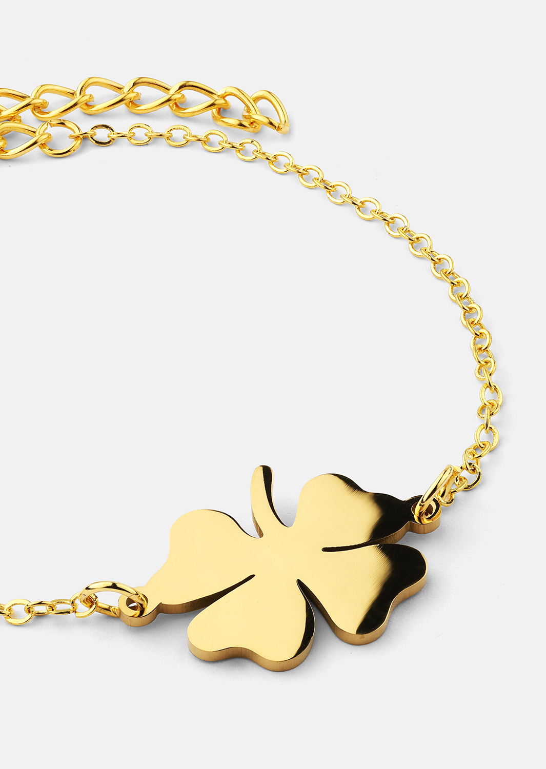 Golden Clover Charm Bracelet - 18k Kullattu