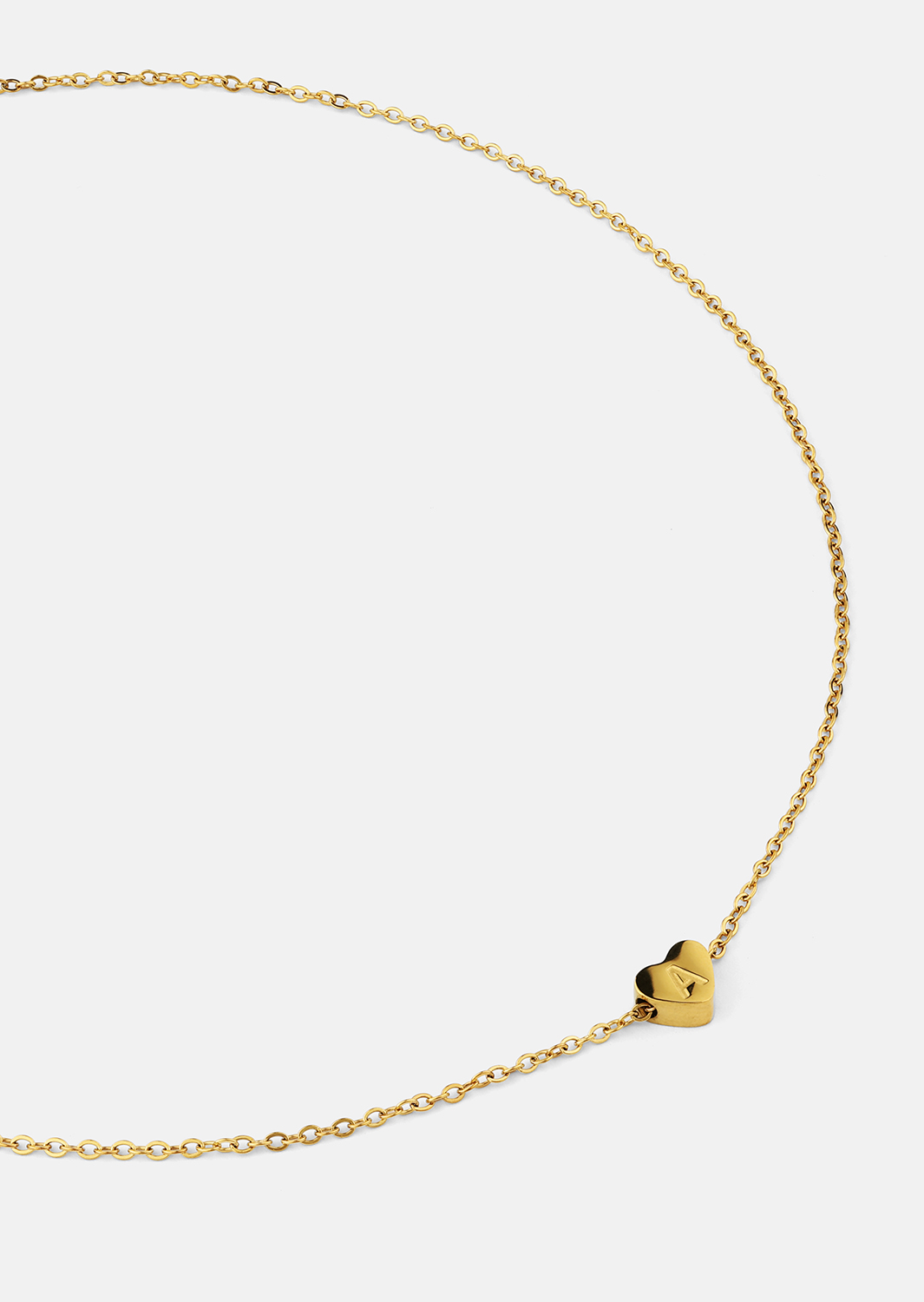 Kaulakoru Heart Letter A-N - 18k Kullattu