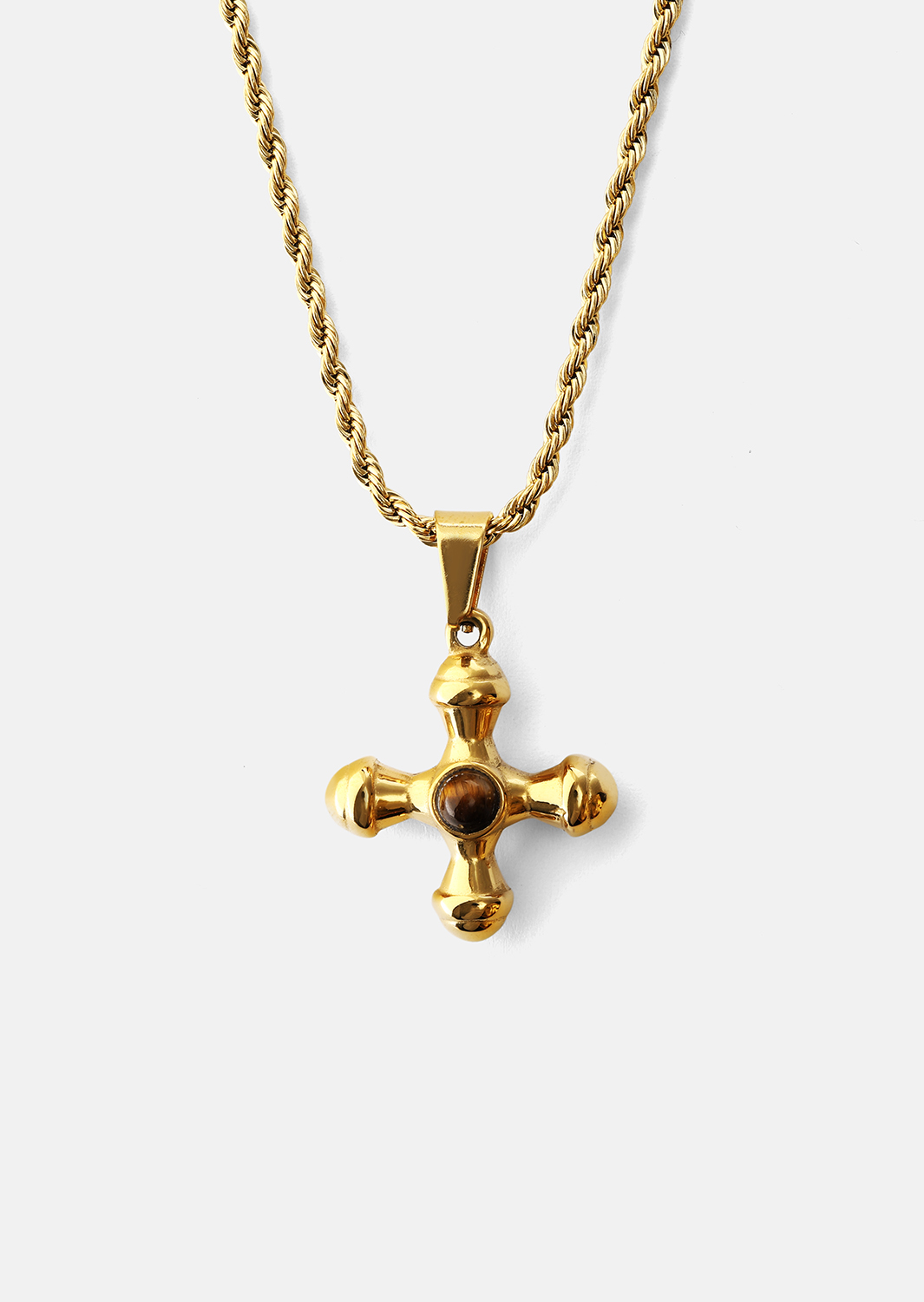 Emerald Cross Brown Kaulakoru – 18k Kullattu