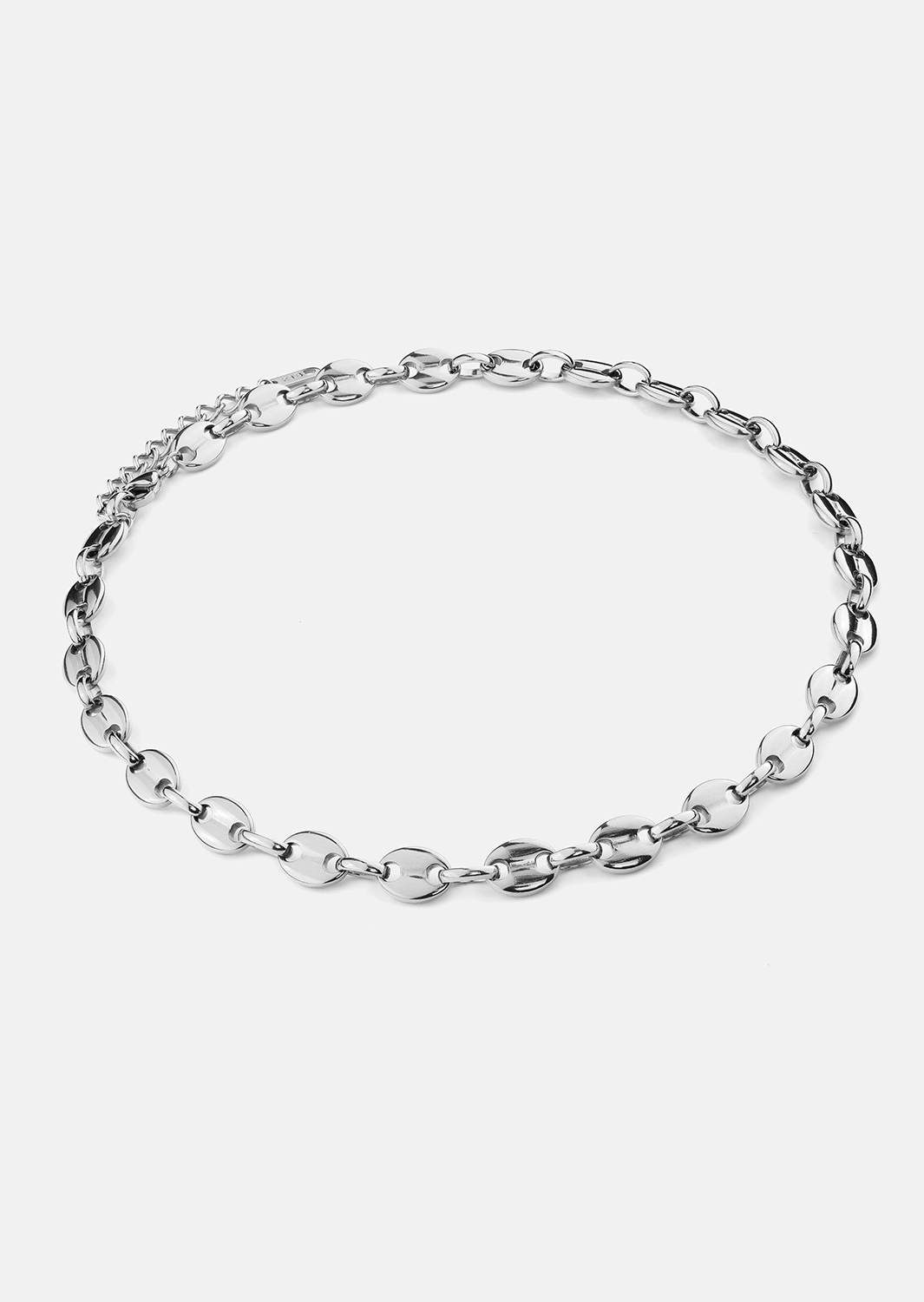 Kaulakoru Bold Link – Hopeoitu