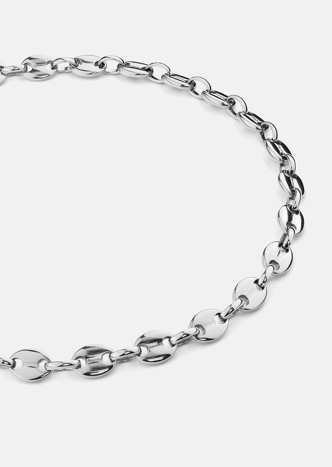 Kaulakoru Bold Link – Hopeoitu