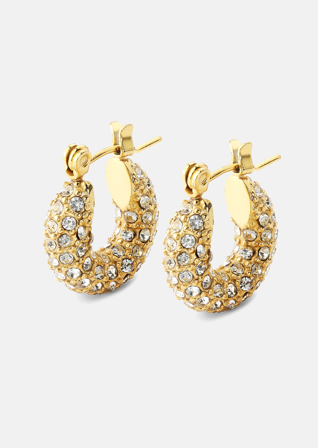 Chunky Pearl Hoop Earrings - 18k Kullatut