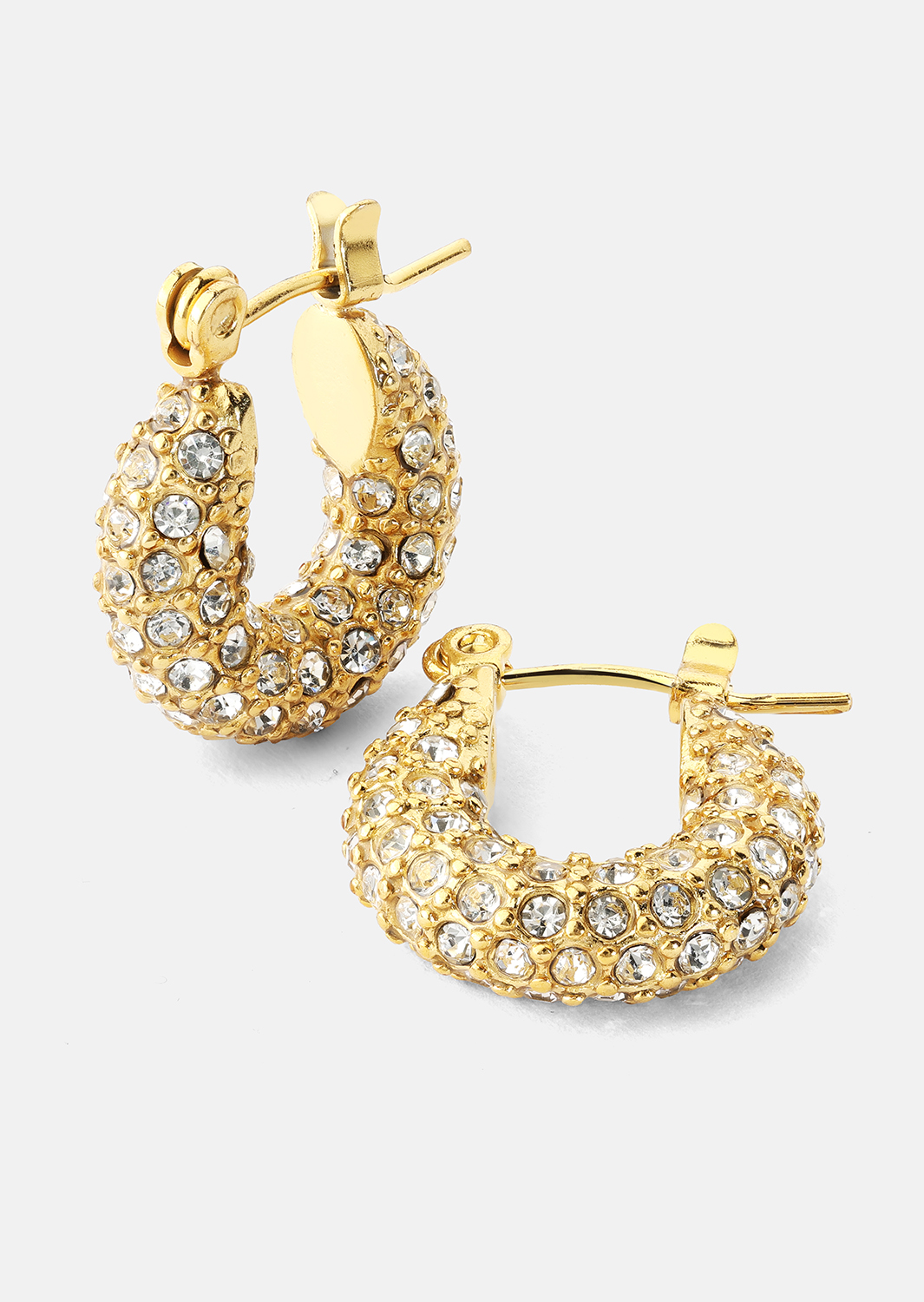Chunky Pearl Hoop Earrings - 18k Kullatut