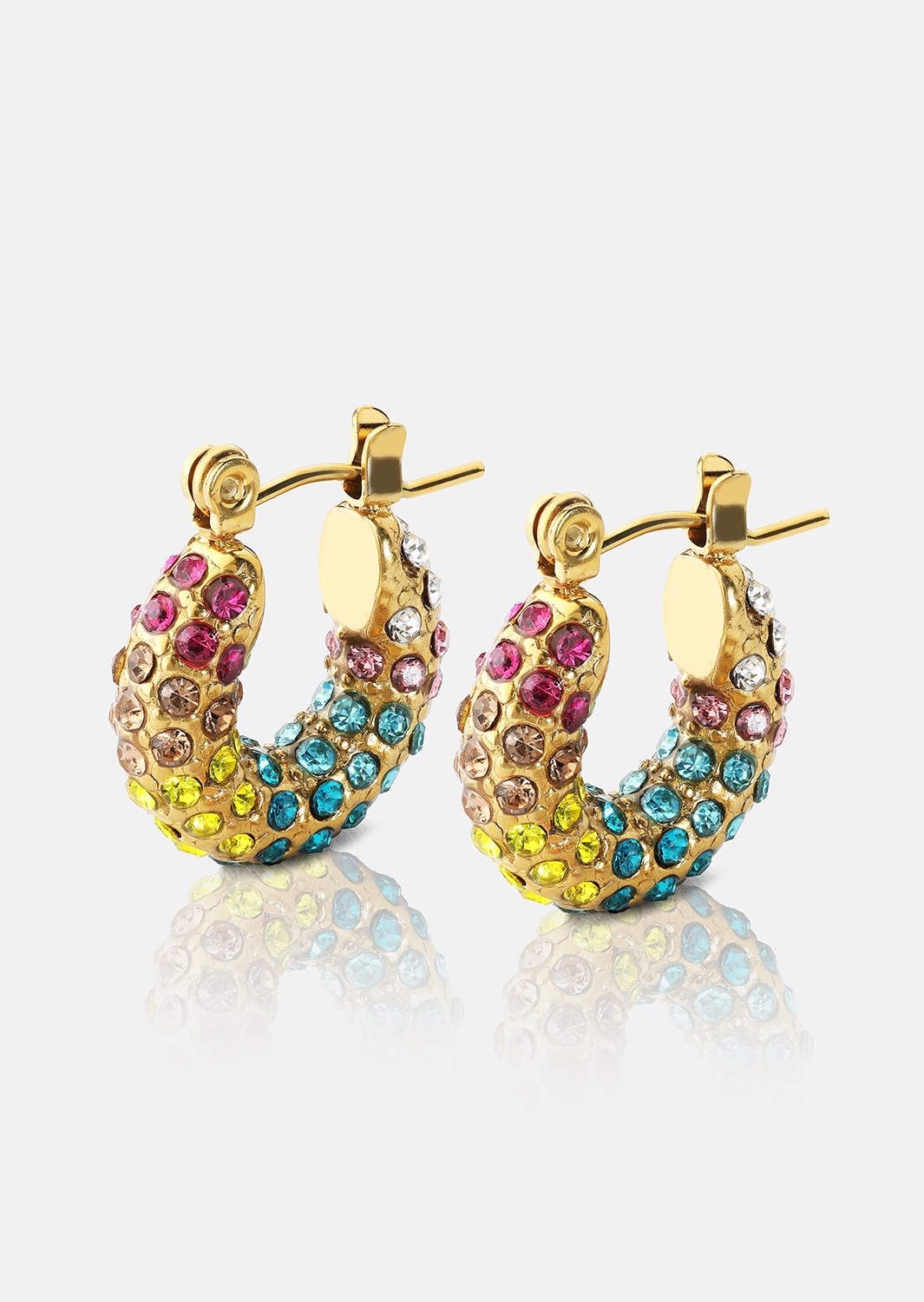 Colored Pearl Hoop Korvakoru - 18k Kullattu