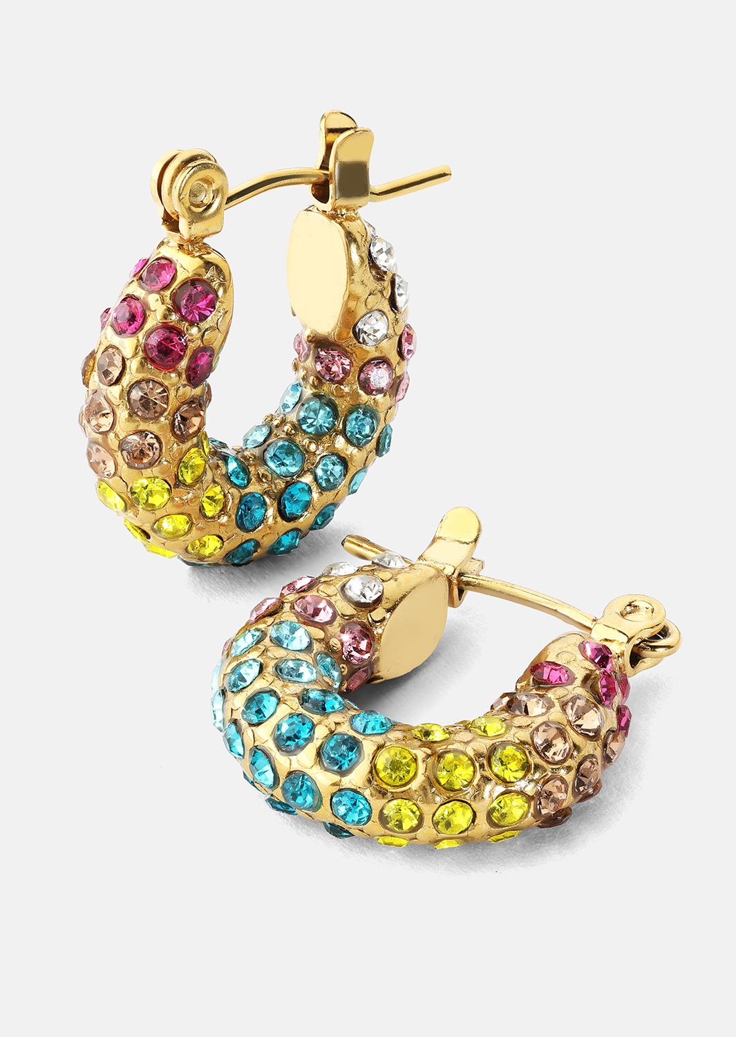 Colored Pearl Hoop Korvakoru - 18k Kullattu