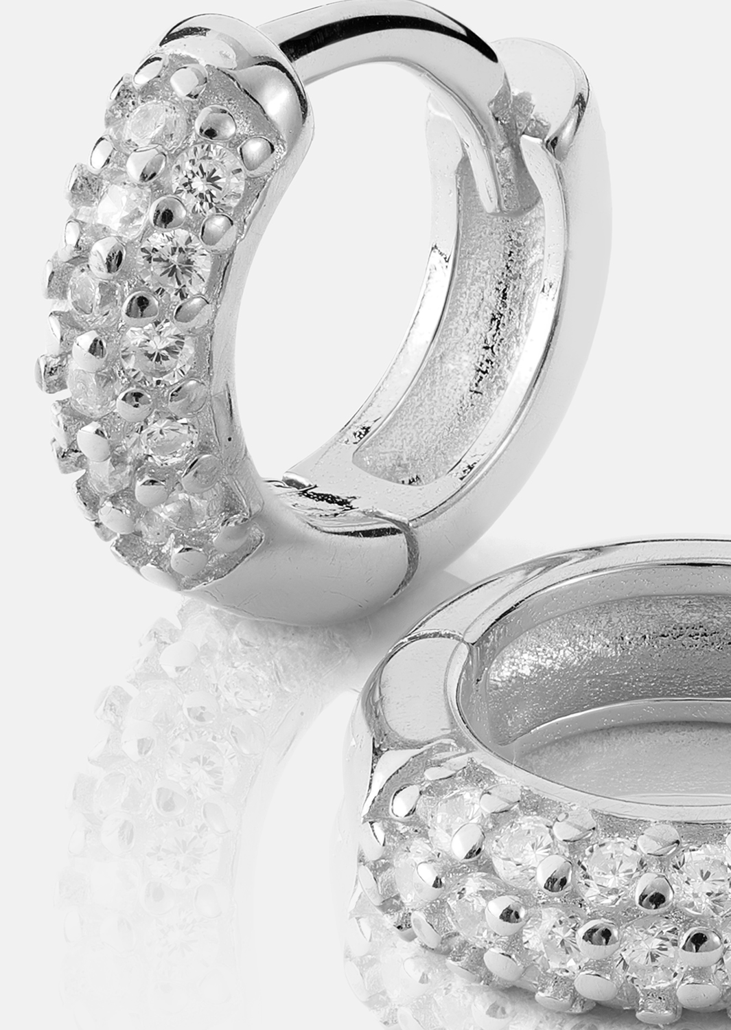 Korvakoru Shimmer Hoops - Hopeoitu