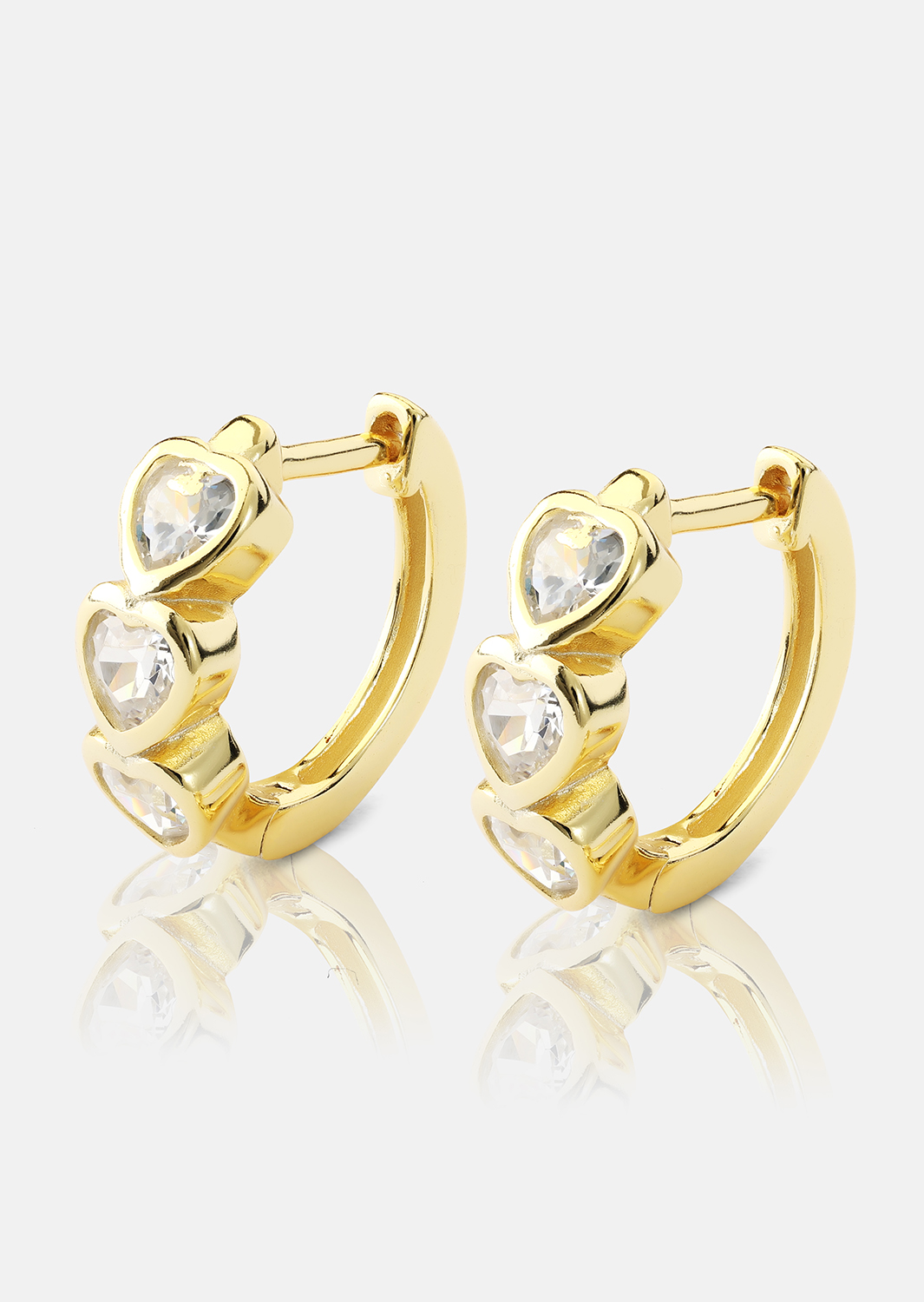 Korvakoru Heart Hoops - 18k Kullattu