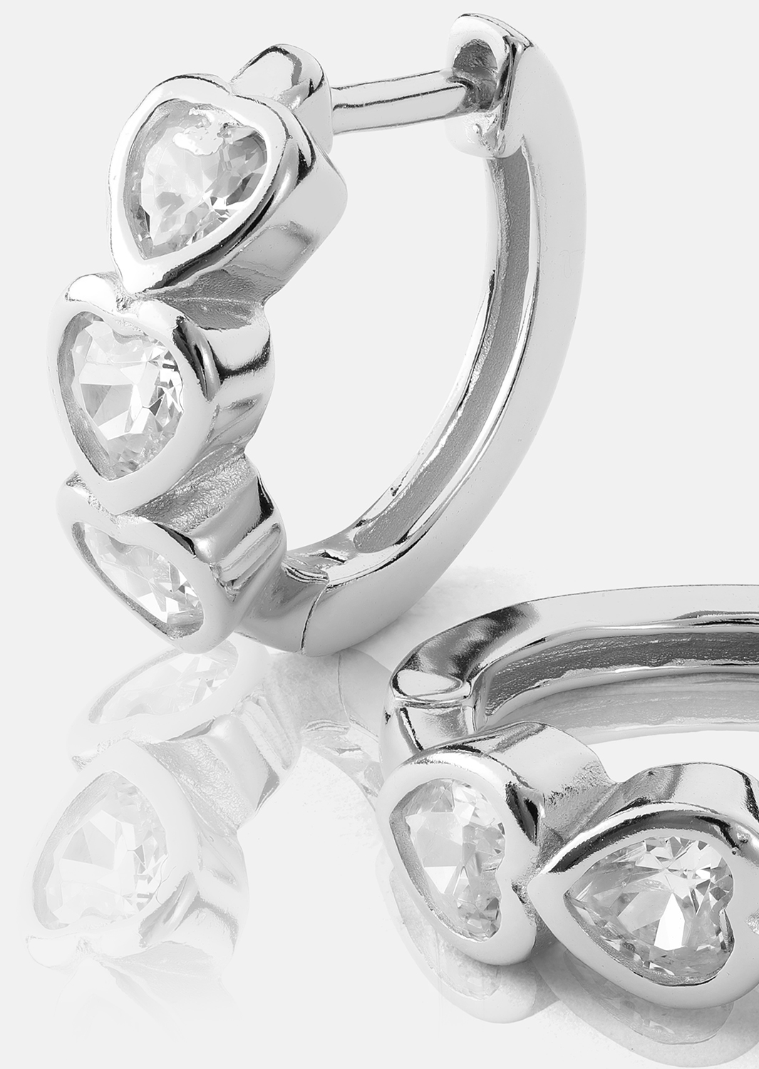 Korvakoru Heart Hoops - Hopeoitu