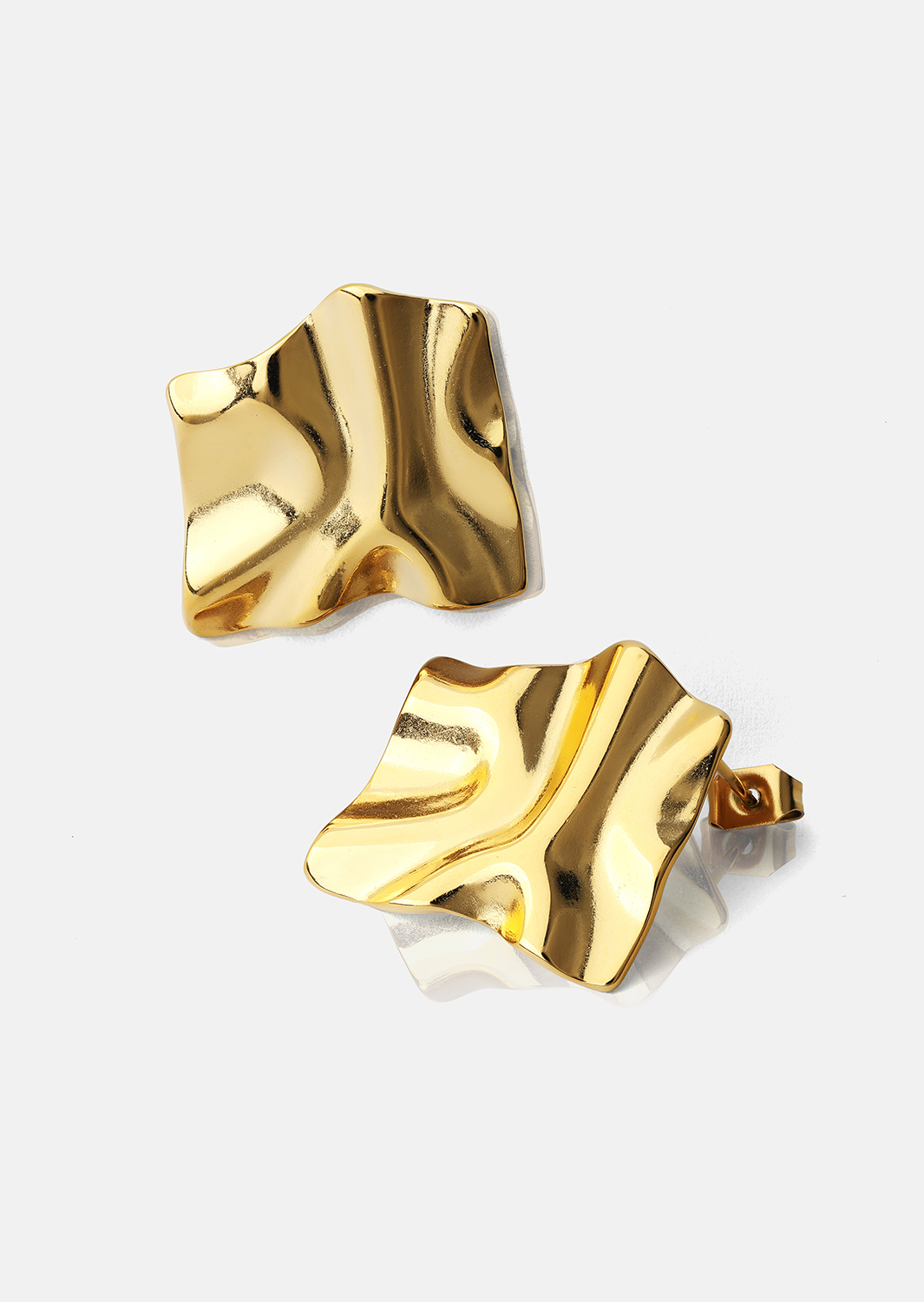 Korvakoru Golden Ripple Studs - 18k Gold Plated