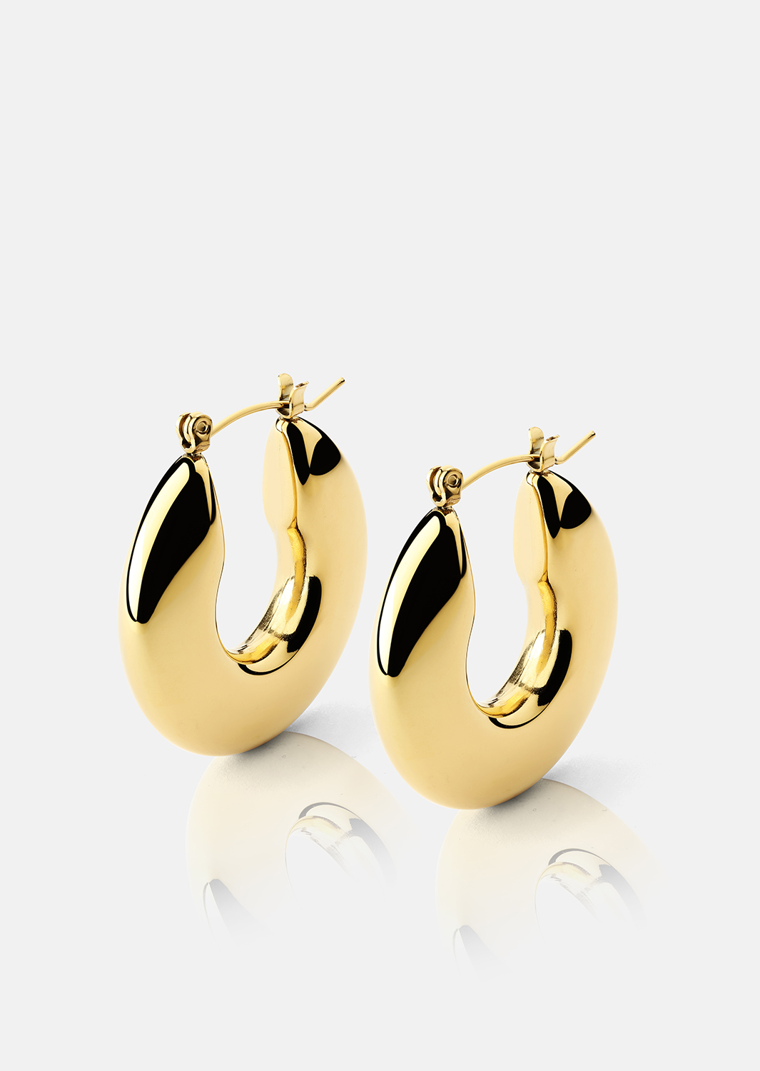 Korvakoru Luna Bold Hoops - 18k Kullattu