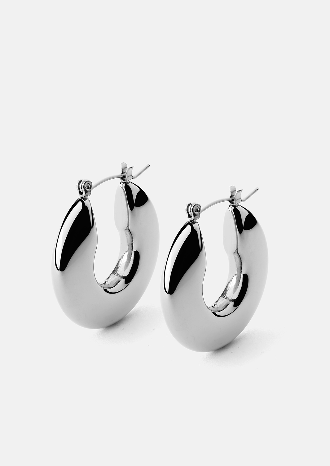 Korvakoru Luna Bold Hoops - Hopeoitu