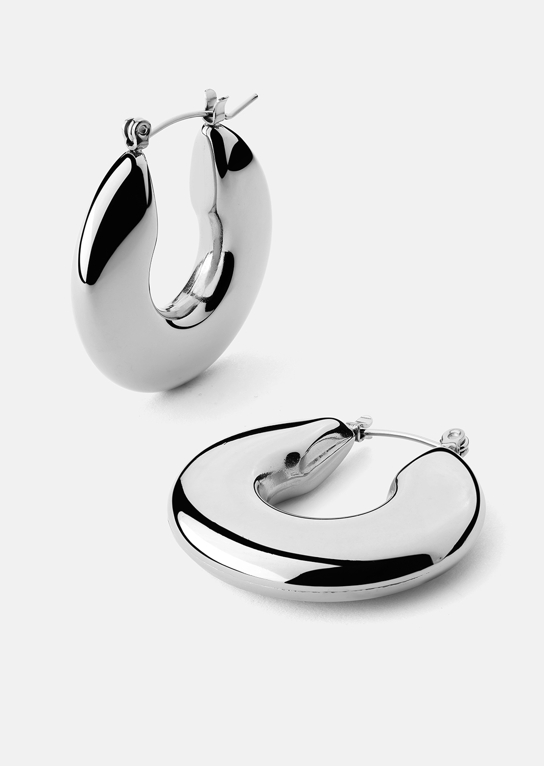Korvakoru Luna Bold Hoops - Hopeoitu