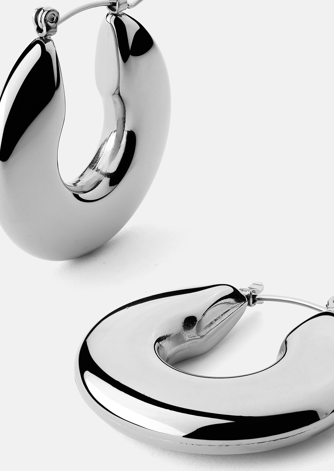 Korvakoru Luna Bold Hoops - Hopeoitu