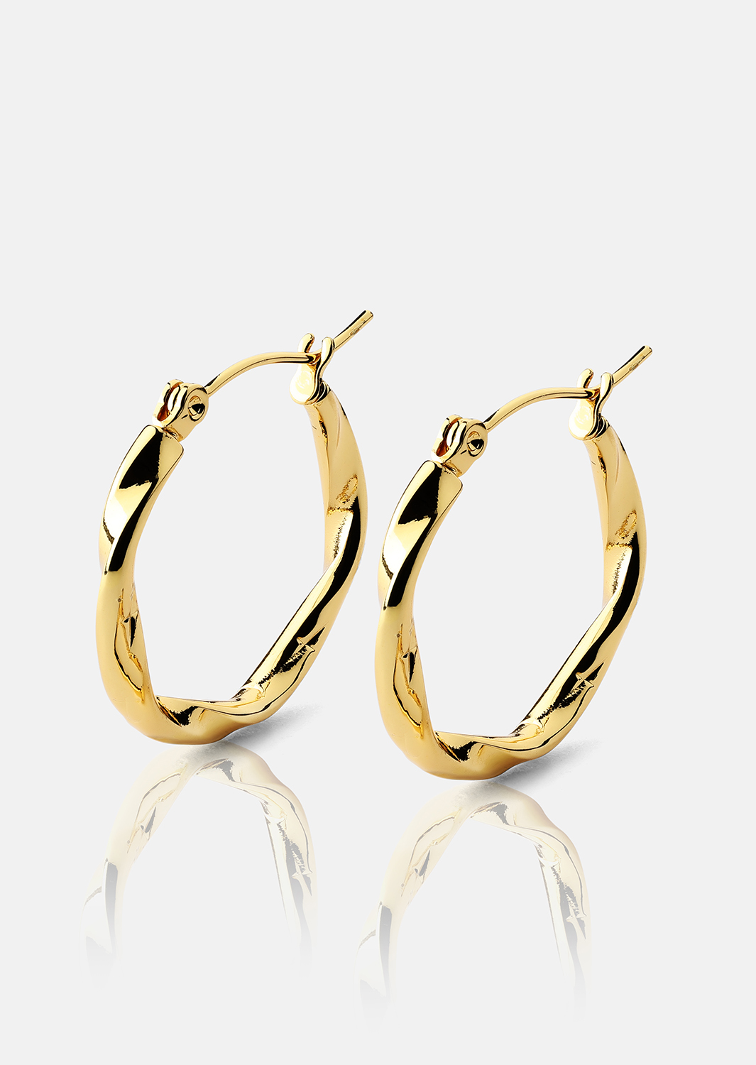 Twist Glow Hoops - 18k Kultapinnoitetut Korvakorut