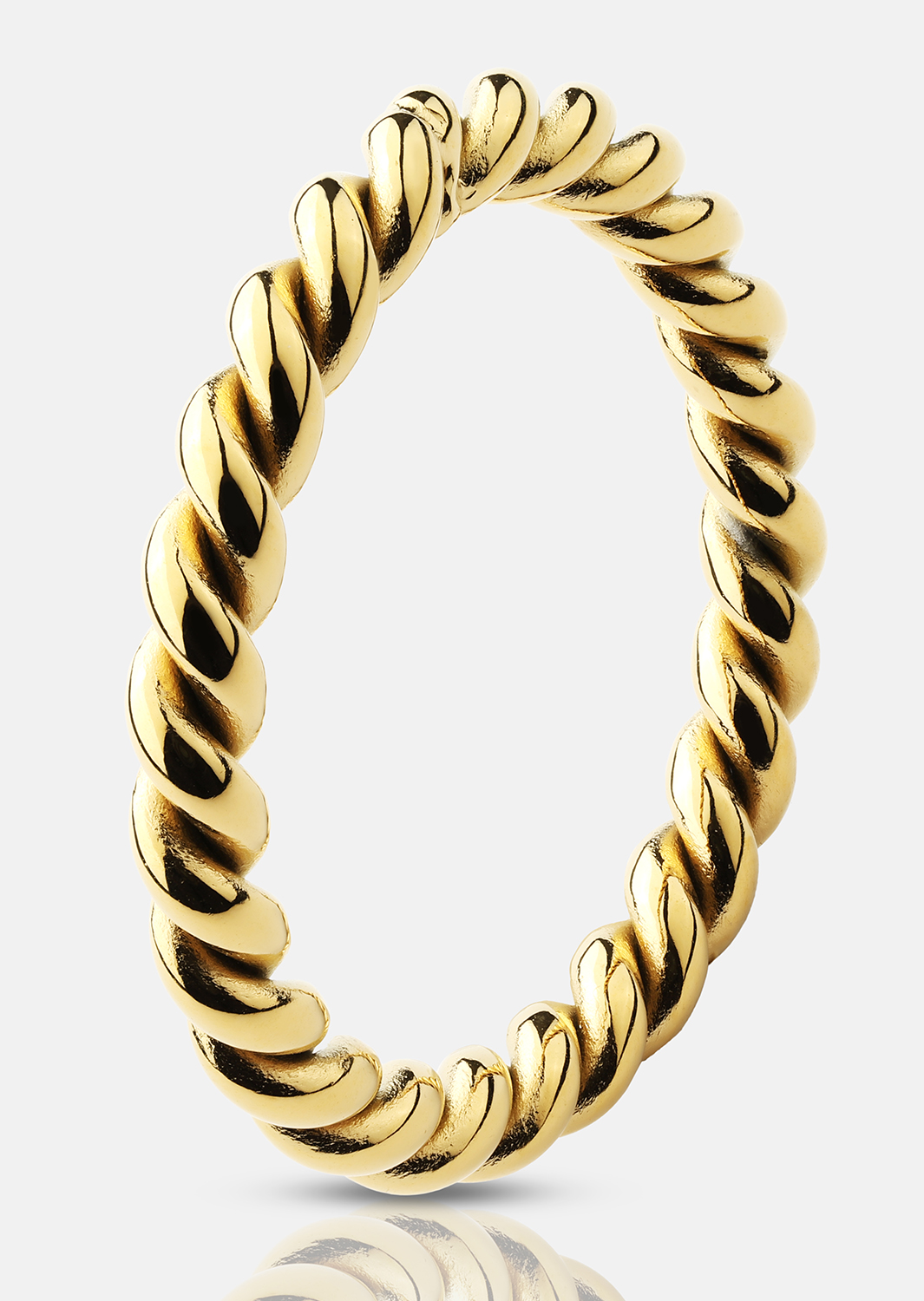 Sormus Golden Twist - 18k kultapäällysteinen